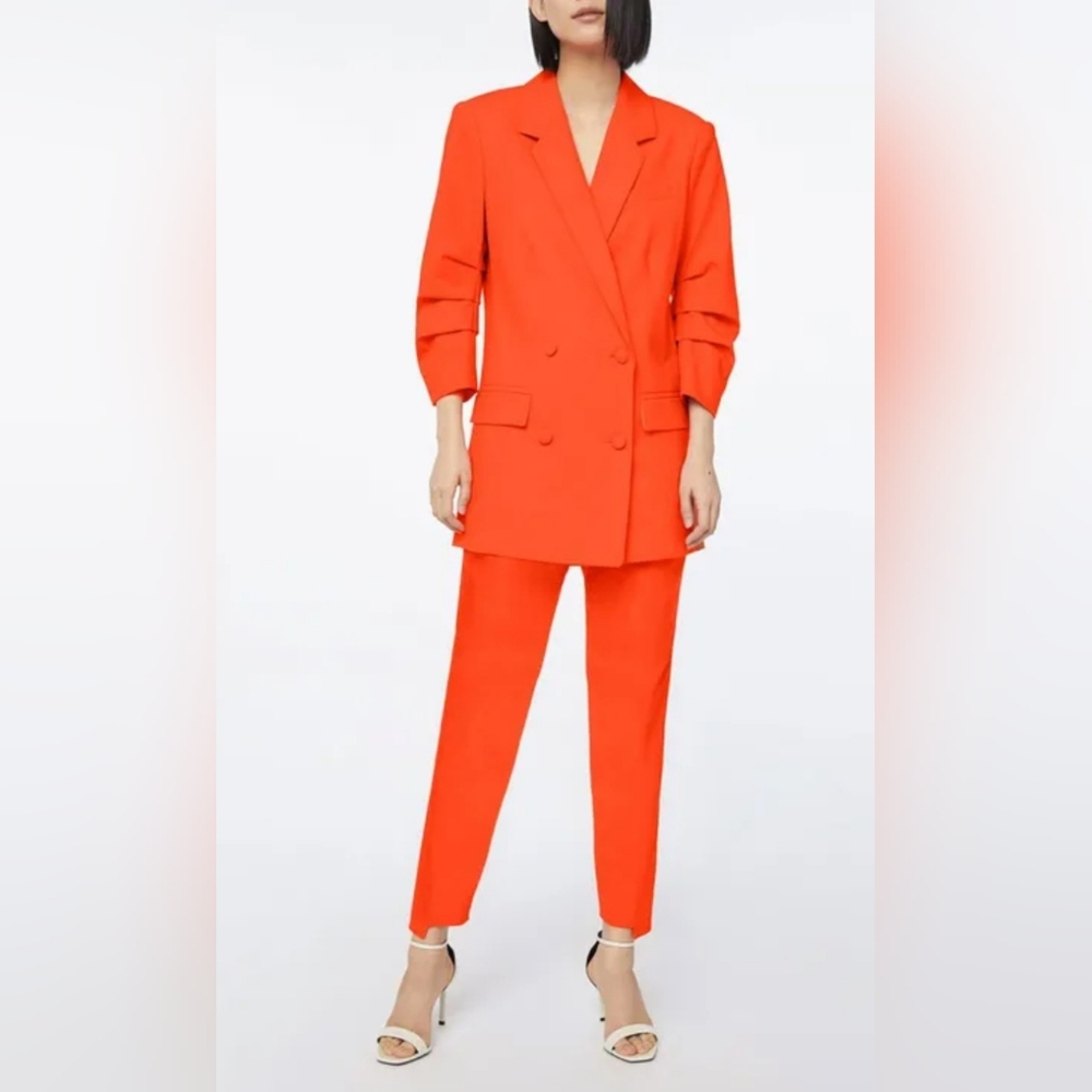 NWT Imaan X Frame Bright Orange Women's Darted Blazer